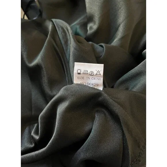 N Yang Womens Stretch Flared Skater Skirt Large Green High Waist A-Line Stretch - Picture 8 of 9